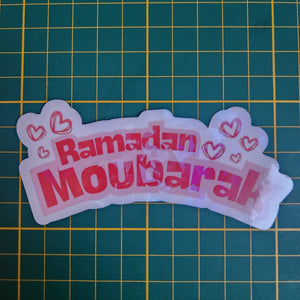 Sticker "Ramadan Mubarak" avec Cœurs | Kawaii Muslim