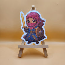 Charger l&#39;image dans la galerie, 🛡️ Guerrière musulmane kawaii – Sticker premium

