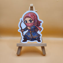 Charger l&#39;image dans la galerie, 🛡️ Guerrière musulmane kawaii – Sticker premium
