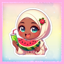Charger l&#39;image dans la galerie, 🍉🌼 &quot;Douceur d’été halal&quot; – Le sticker qui sent le soleil et l’innocence ☀️ (Palestine)
