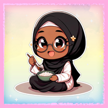 Charger l&#39;image dans la galerie, 🍚🧕 &quot;Bismillah &amp; Bon appétit !&quot; – Le sticker qui fait sourire avant chaque bouchée 💖
