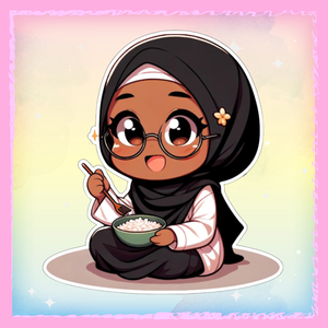 🍚🧕 "Bismillah & Bon appétit !" – Le sticker qui fait sourire avant chaque bouchée 💖