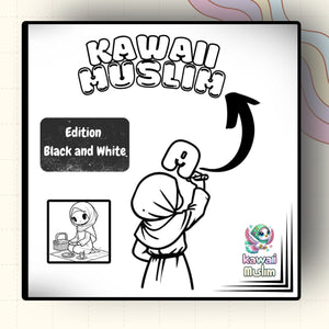 🌙 Livre de Coloriage – Kawaii Muslim, Style Cosy & Poétique 🖤✨