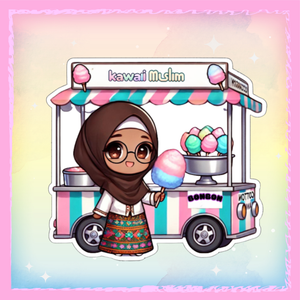 🍭🚚 "Le stand des douceurs halal" – Le sticker qui fait voyager entre foi et gourmandise 🌸💗