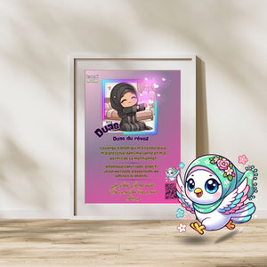 🌟 Sticker Mural Dua du Réveil - Kawaii Muslim 🌟 (Édition Aya)