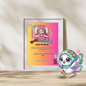 🌟✨ Sticker Mural Dua Avant de Dormir - Kawaii Muslim 🌈🌟(Édition Aya💖)