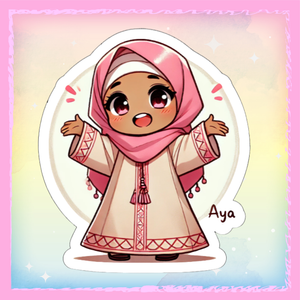 🧕🌸 "Aya – La joie d’être musulmane" – Le sticker qui illumine les cœurs d’enfants 🌟
