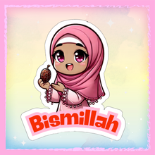 Charger l&#39;image dans la galerie, 🍬🧕 &quot;Bismillah avant les douceurs&quot; – Le sticker qui allie gourmandise et spiritualité 💗🍫

