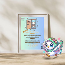 Charger l&#39;image dans la galerie, 🌟✨ Sticker Mural Dua avant d&#39;Entrer aux Toilettes - Kawaii Muslim 🌟
