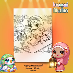 🥰Pique-Nique avec Aya : Coloriage Kawaii 🥰
