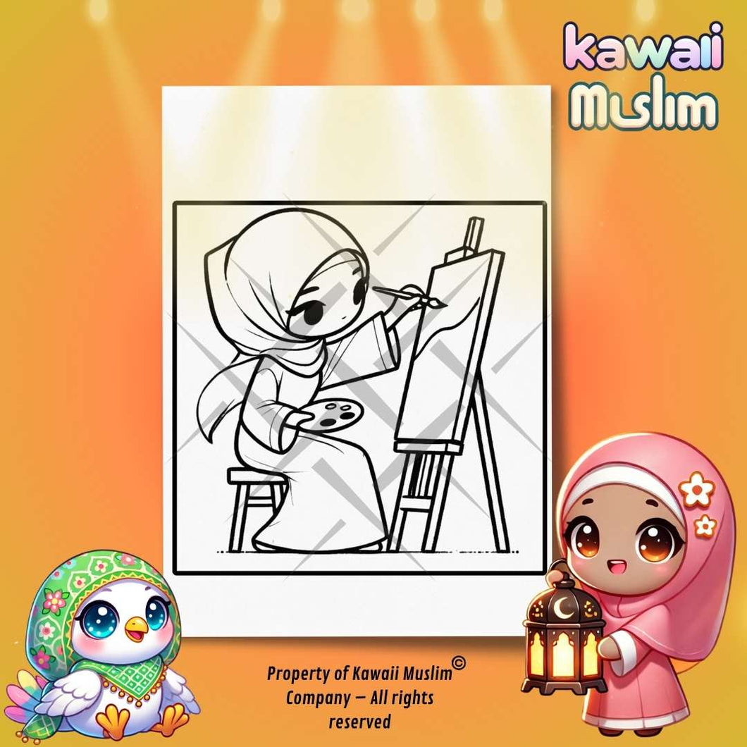 Coloriage Aya l'artiste : Exprimez votre créativité !