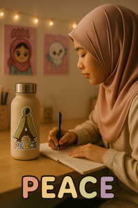 🌟 Sticker "Peace" – La Tour Eiffel en Hijab 🌟