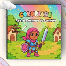 Charger l&#39;image dans la galerie, 🌟Box Coloriage Kawaii Muslim – 🔥Aya et l&#39;armure de lumière🔥 ✨
