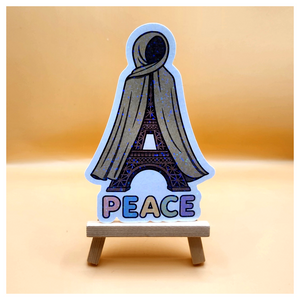 🌟 Sticker "Peace" – La Tour Eiffel en Hijab 🌟