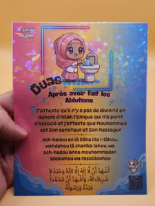 Sticker Mural Dua après Ablutions🥰 - Kawaii Muslim (Édition Aya)
